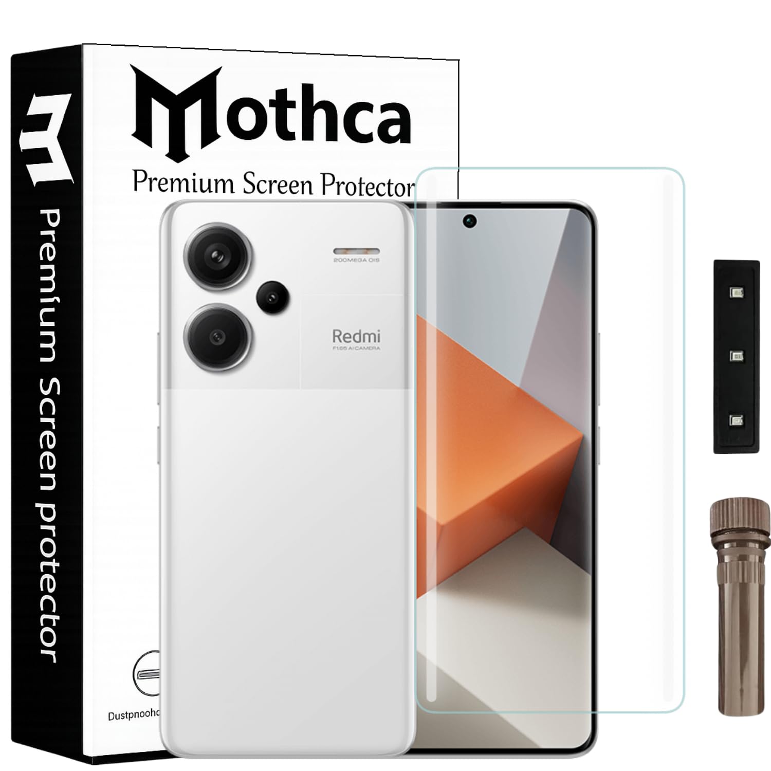 Mothca Premium Curved UV Tempered Glass Screen Protector for Redmi Note 13 Pro Plus | HD Clear | Full Screen Coverage (Pack of 1)-image-33