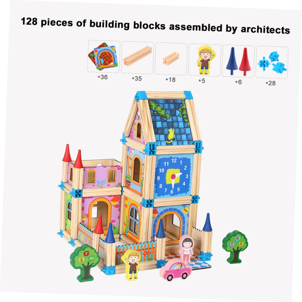 Rompecabezas 3D de Casa de Madera 128 Piezas para Armar | Modelo Creativo Educativo, Decoración de Escritorio para Mesa y Oficina, Mejora la Habilidad Manual y Lógica