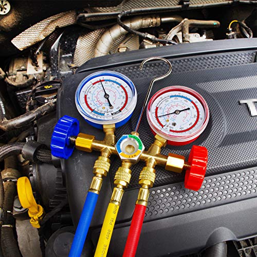 JIFETOR 3 Way AC Manifold Gauge Set for Charging Auto Household R404A R134A by JIFETOR - Used condition - Image 6