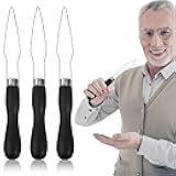 3-Pack Button Hook Assist Device with Easy-Grip Handle for Shirts, Coats, Dresses - Ideal Button Aids for Arthritis & Limited Dexterity Black