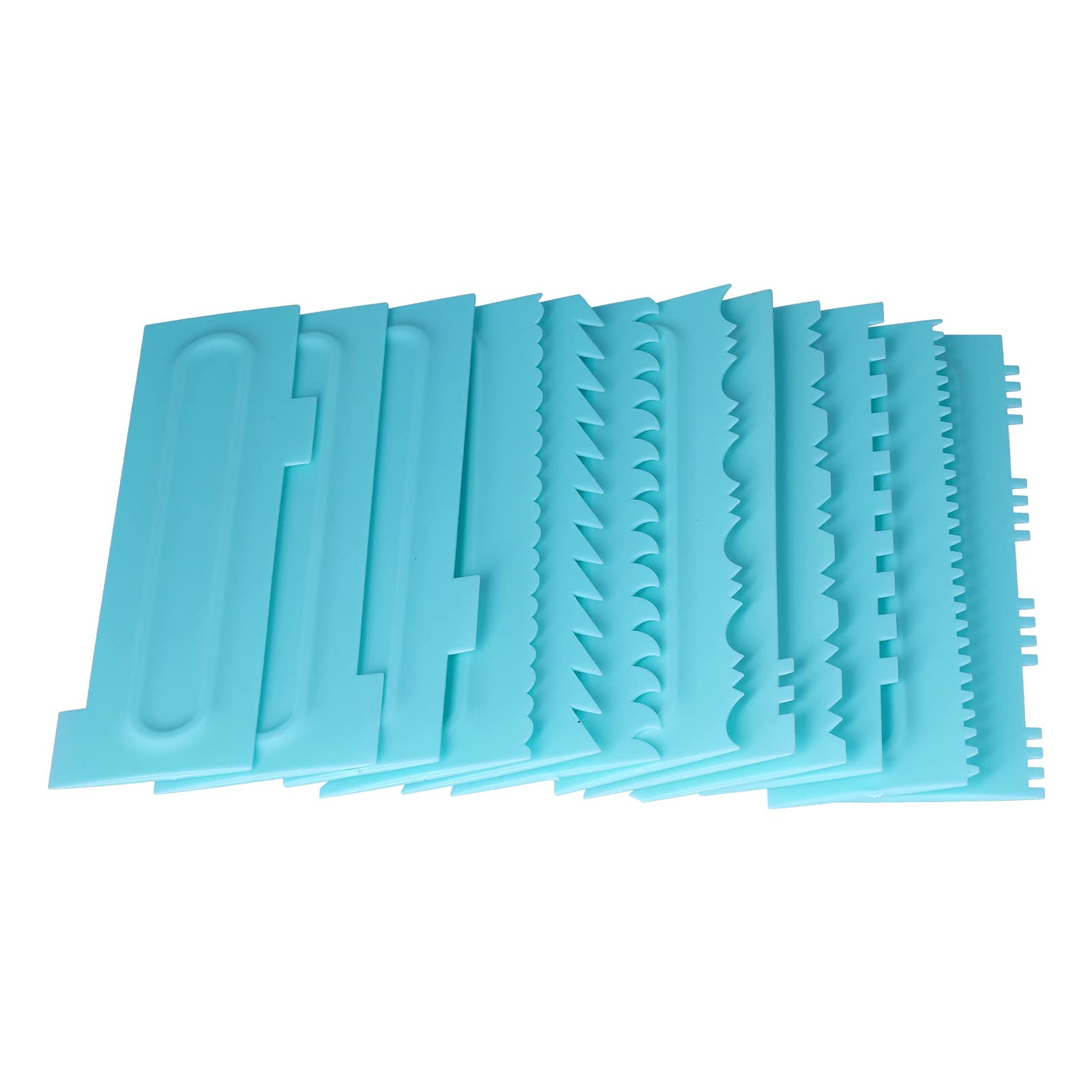 Raspador de pasteles más suave, peine para decorar pasteles, espátulas para glaseado de fondant, raspador más suave, herramienta para hornear pasteles(12pcs)