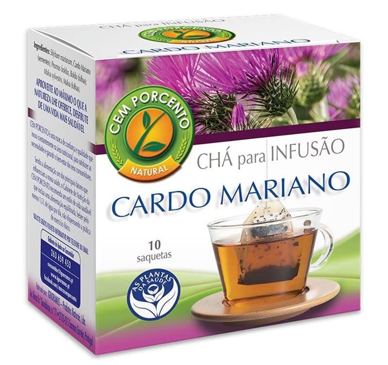 Cem Porcento - Cardo Mariano/Mariendistel (Silybum marianum L.) - 10 Teebeutel x 8 = 80 Teebeutel