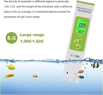 Amazon.co.jp: ph測定器 5 1 で TDS/EC/塩分/SG/温度計ポータブルペン