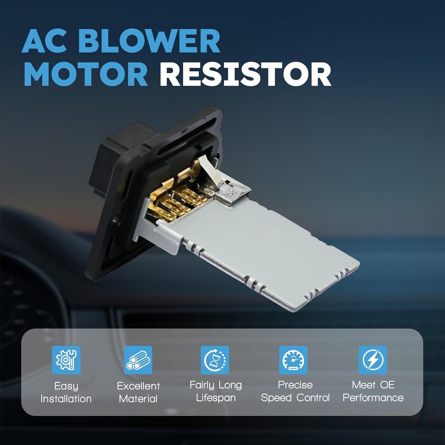 HVAC Blower Motor Resistor with Wire Harness Compatible with Hyundai Elantra Elantra Gt Santa Fe Sonata Replacement for Kia Forte 2014-2018 Forte5 Optima Sedona Sorento Soul # 971283K000