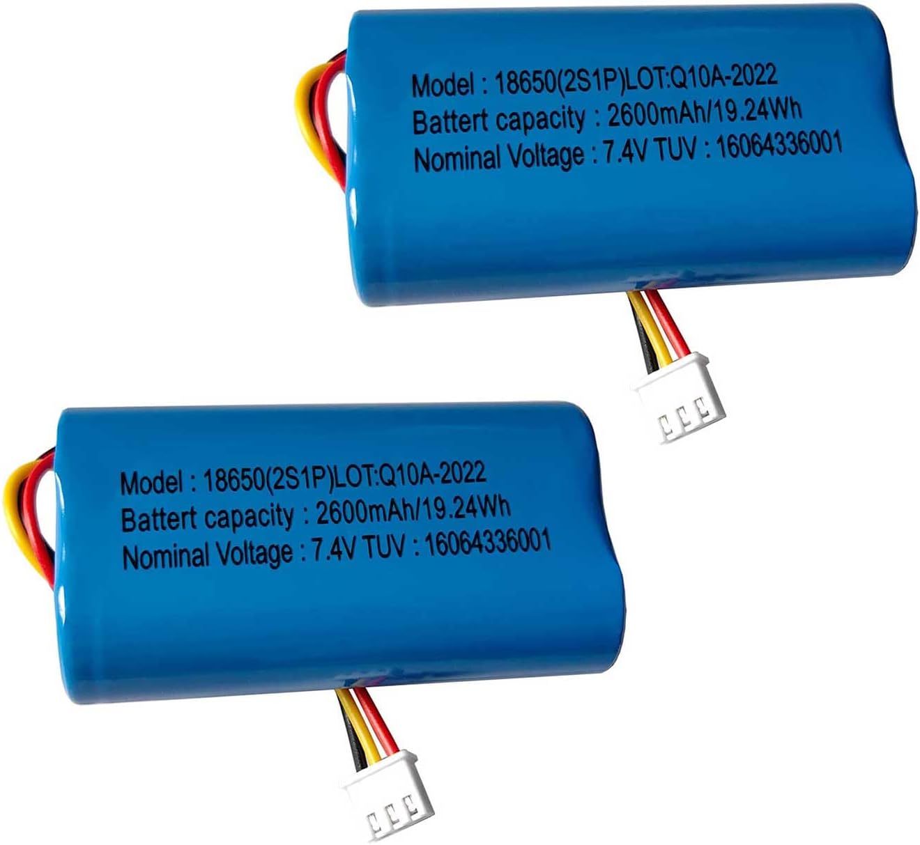 AOLIKES 18650 2s1p 2600mAh 7.4v Rechargeable Lithium-ion Battery with XH2.54/3p Plug / 5C Cells, Support Fast Charging - 2Pack