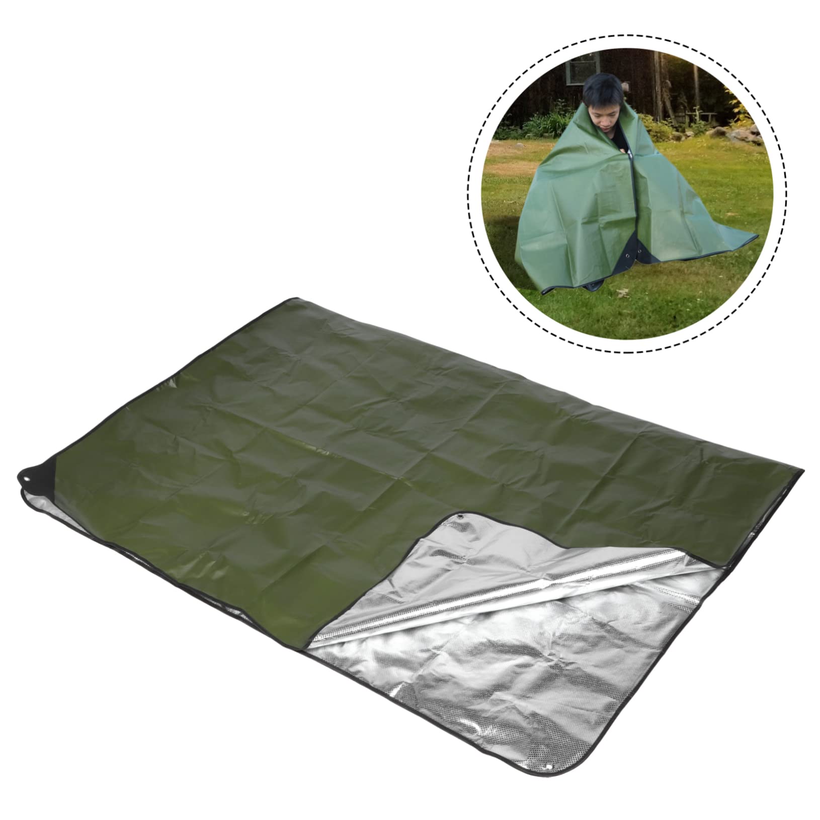 Coperta Emergente Termica Telo Isolante per Campeggio Escursionismo Sopravvivenza Outdoor Multifunzionale