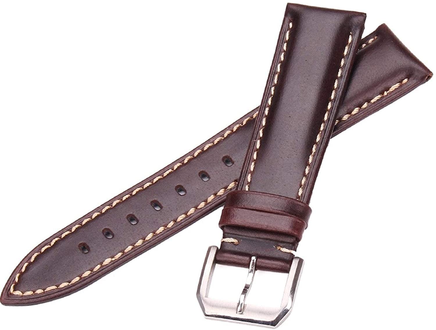Leder Uhrenarmband Vintage Uhrenarmband Armband Schwarz Braun Handgefertigtes glattes Echtleder Uhrenarmband Uhrenzubehör Metallschnalle