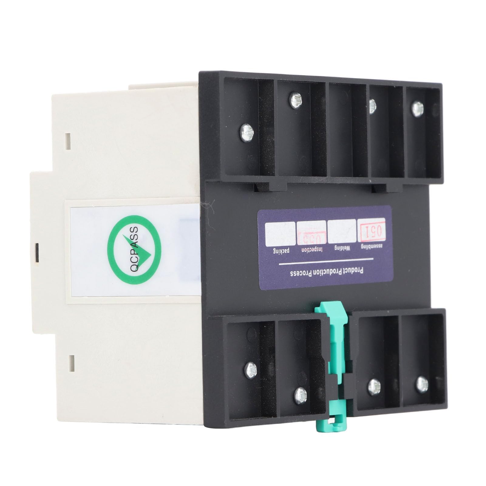 Interruttore di Trasferimento Automatico a Doppia Alimentazione 2P Mini ATS 35mm Commutatore per Generatore su Guida DIN AC220V per Fabbriche Centri Commerciali (100A)
