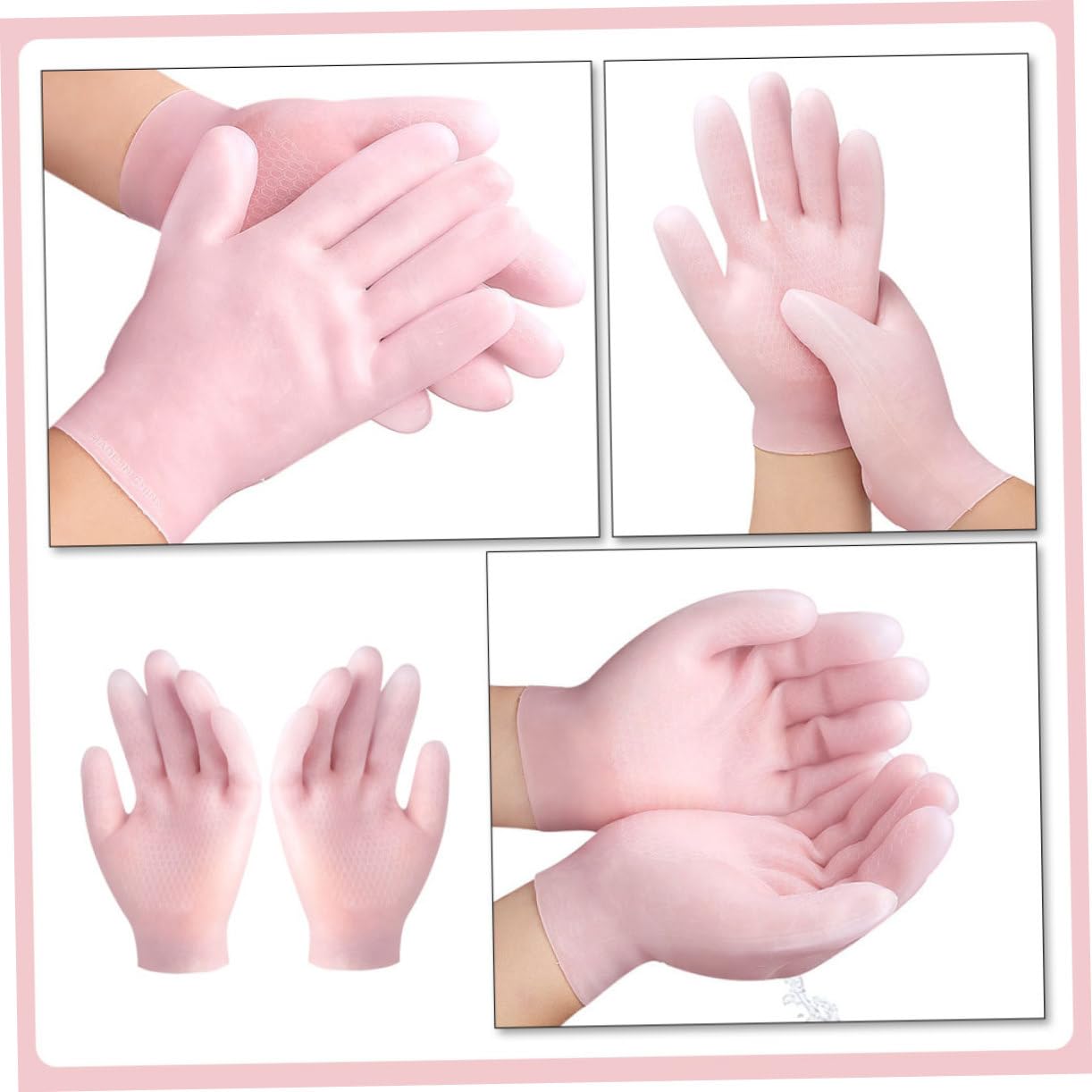 MUSISALY Elastic Moisturizing Gloves for Hand Care Non-Slip Manicure Dry Skin-Friendly Comfortable Long Serving Life