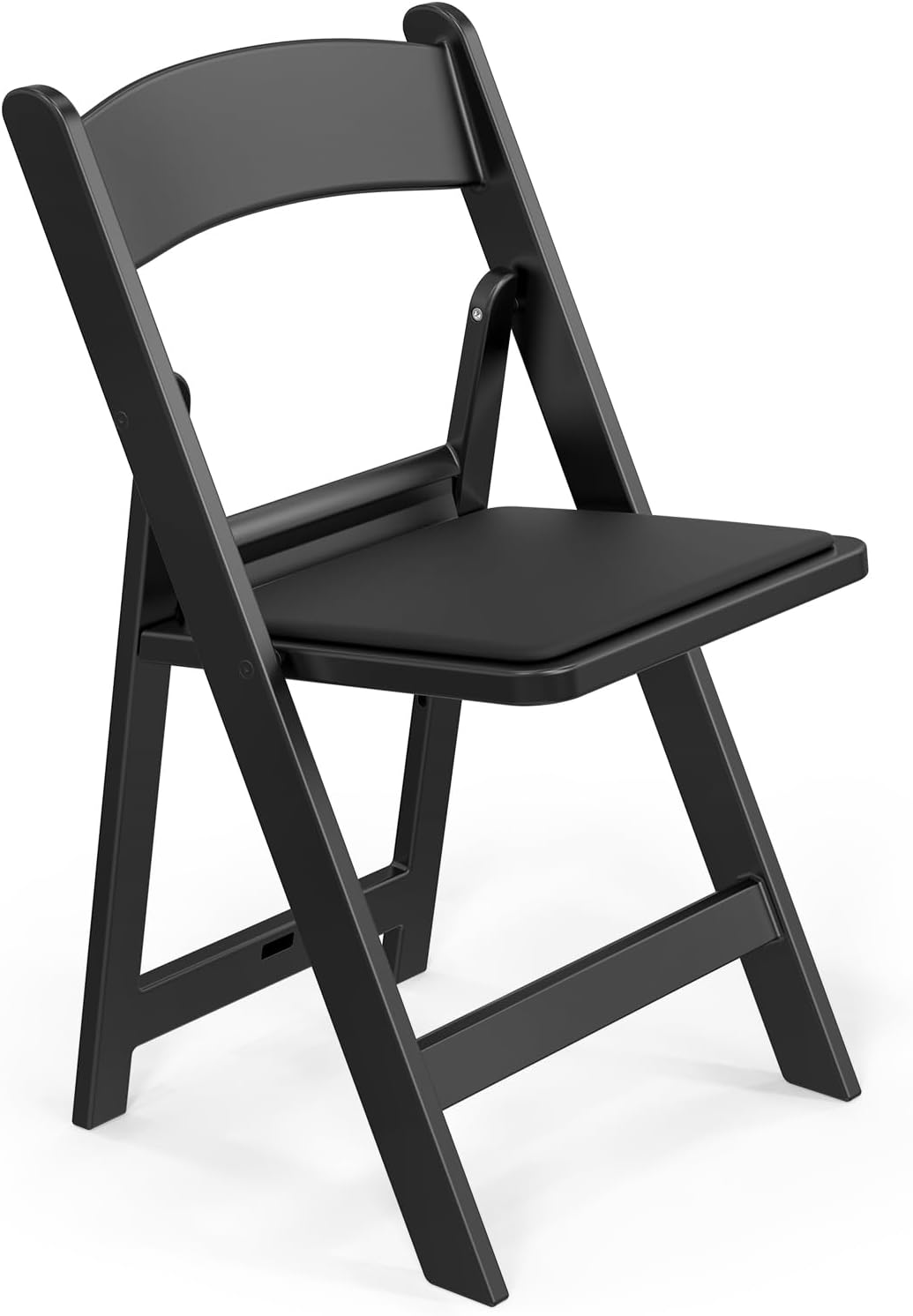 VINGLI Resin Folding Chairs with Cushion, Foldable Plastic Chair with Comfortable Padded Seats, Perfect for Event Party Indoor Outdoor, Black, 1 PC