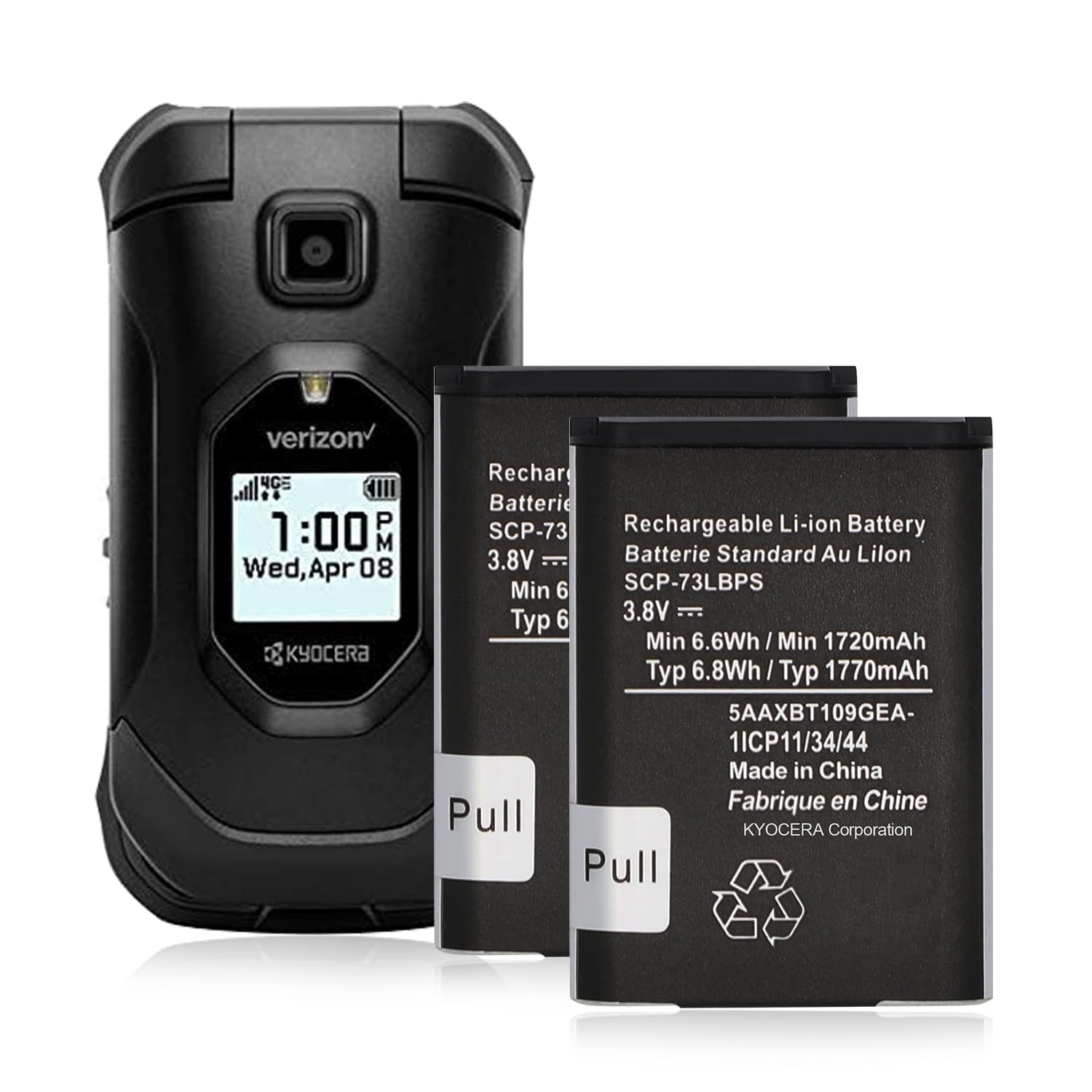 Amazon.com: DRECHAS Battery for Kyocera Flip Phone (2 Pack), SCP