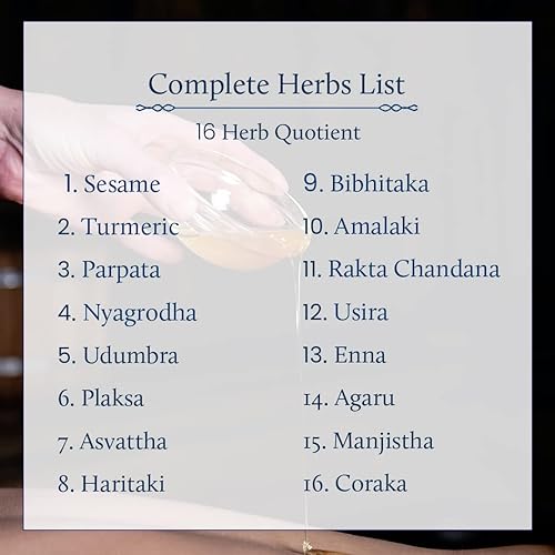 Miniatura 9 de Blue Nectar Aceite facial Kumkumadi con azafrán puro (26 hierbas, 0.3 onzas líquidas) y aceite iluminador de piel Nalpamaradi Tailam con cúrcuma (16