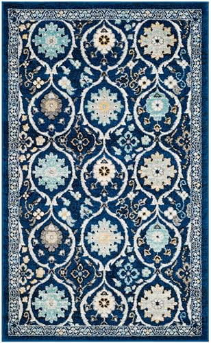 Tapete decorativo SAFAVIEH 3' x 5' Royal/Ivory miniatura 3