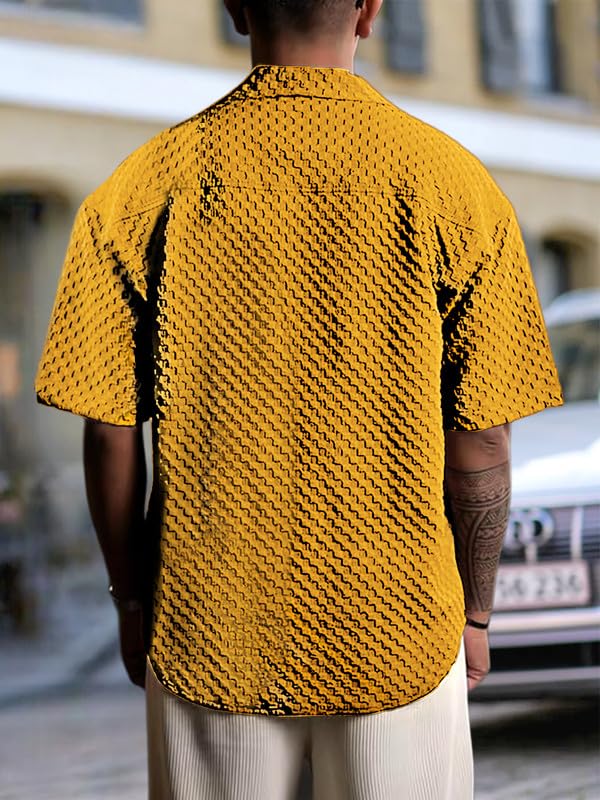 Image of Pinkmint Bubble Textured Shirt for Men ll Half Sleeve Stylish Button Down Shirt's ll Men's Pocket Shirt (Pack of 1)