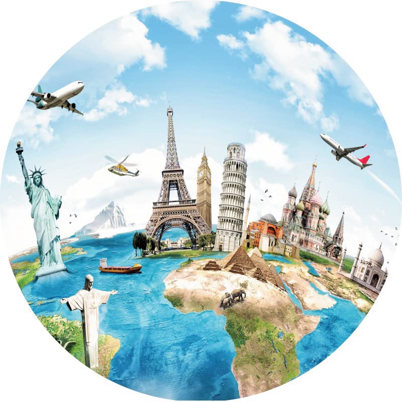 12x8ft Around The World Background For Photography Globe Travel Famous - View #3