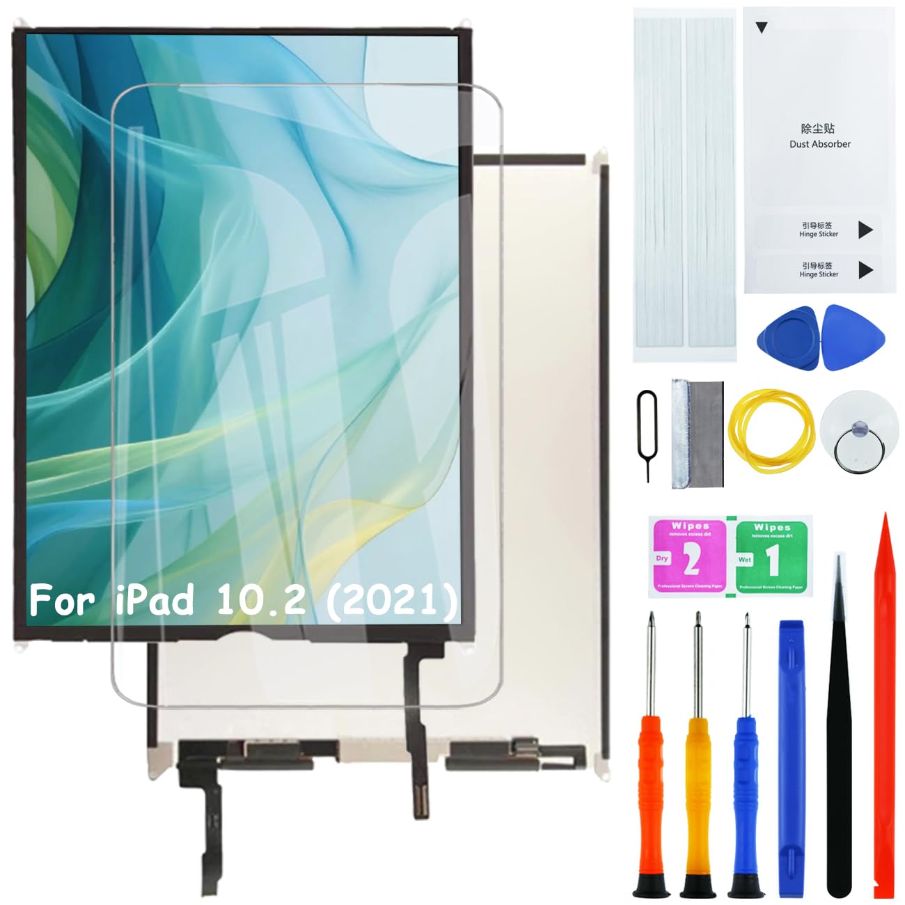 H&LYCYJ Display Bildschirm für iPad 9th 10.2 Zoll (2021) A2603 A2604 LCD Bildschirm Ersatz Assembly with kit (Keine Berührung)