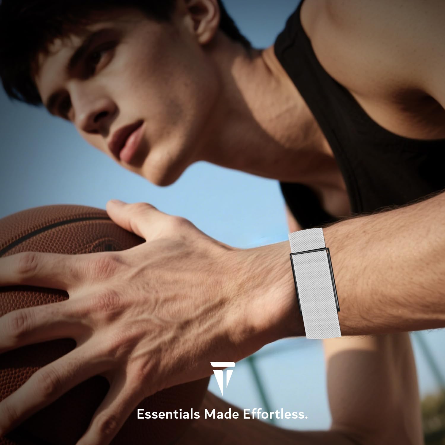 TUDIA Biceps i opaska na nadgarstek 2 w 1, kompatybilna z paskiem Amazfit Helio, tylko etui i opaska, wytrzymała ochrona z regulowanym i rozciągliwym paskiem na ramię / nadgarstek