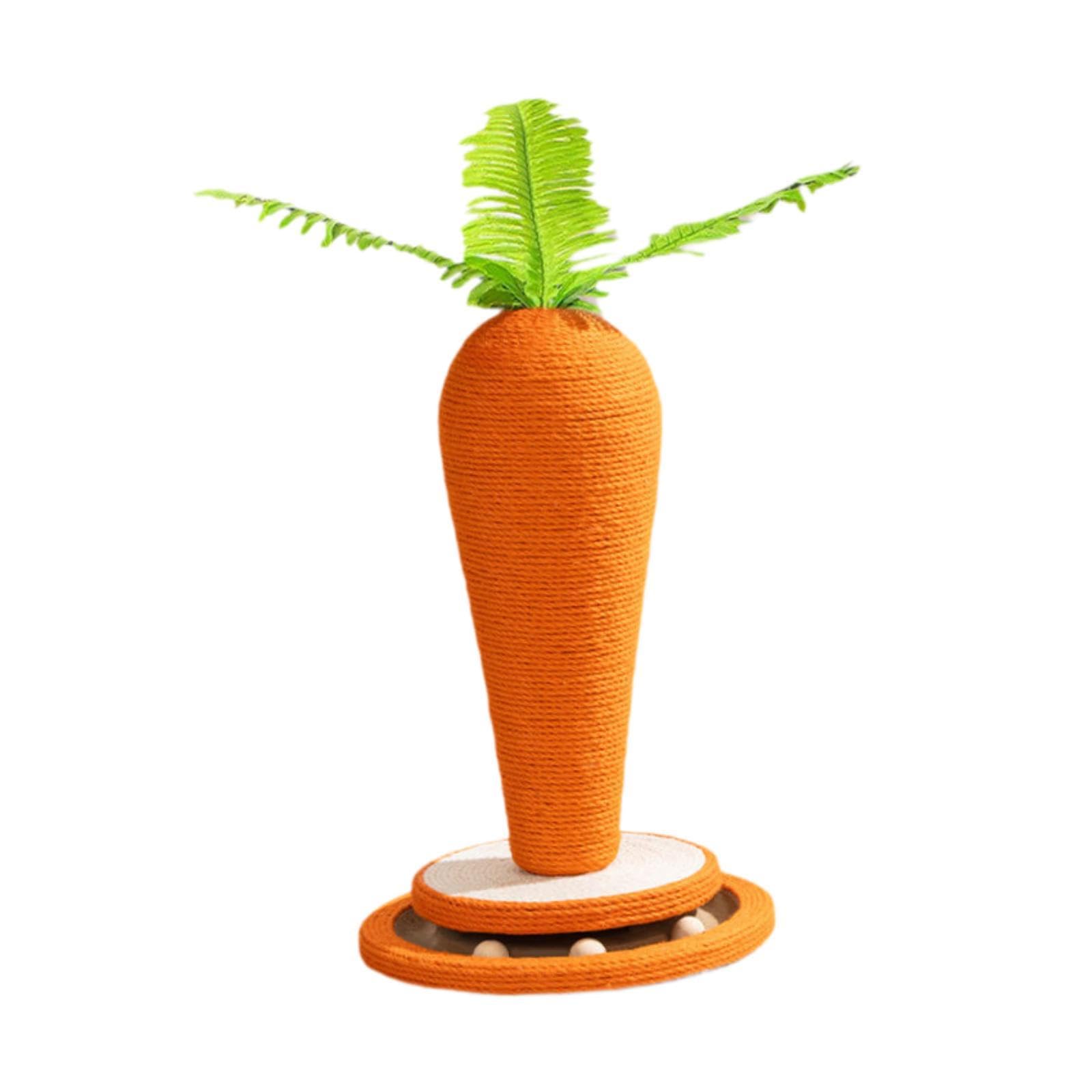Tiragraffi per Gatti Giocattolo Verticale a Forma di Carota 43x30 cm