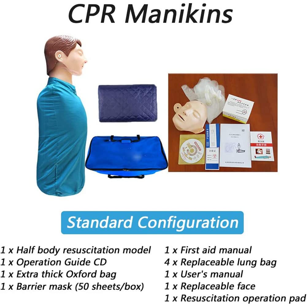 Mannequin de Formation en RCR, Mannequin de Formation en Premiers Secours pour l'éducation et l'enseignement du modèle médical, simulateur Professionnel de réanimation Cardio-pulmonaire pour Adultes