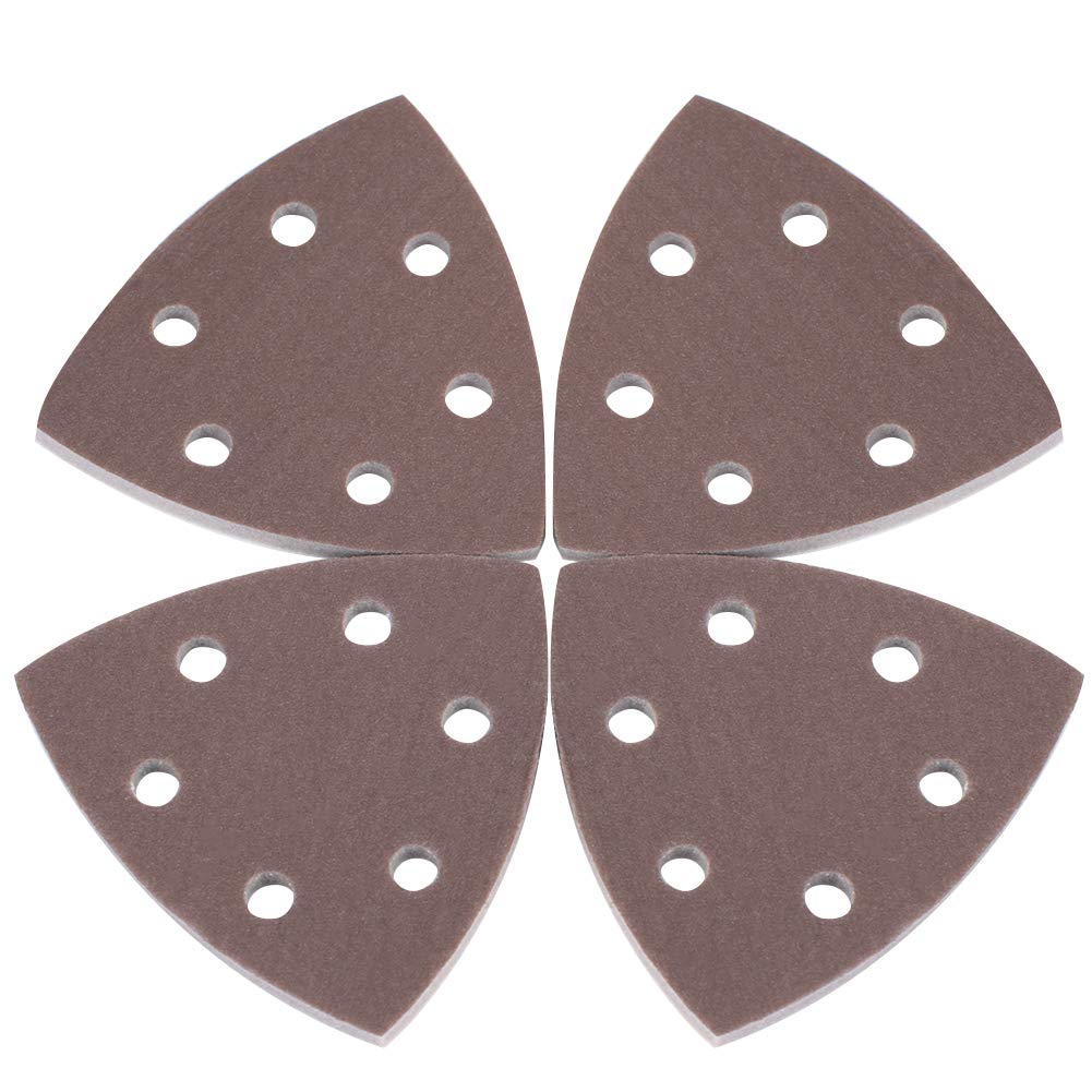 Carta Vetrata Triangolare In Spugna 4 Pezzi Con Dischi Abrasivi A 6 Fori – Per Lucidatrici Elettriche E Pneumatiche, Grana 1800-2000, Uso A Secco E Bagnato, Ideale Per Superfici Curve E Piane, Lucidatura Telefoni E Vernici