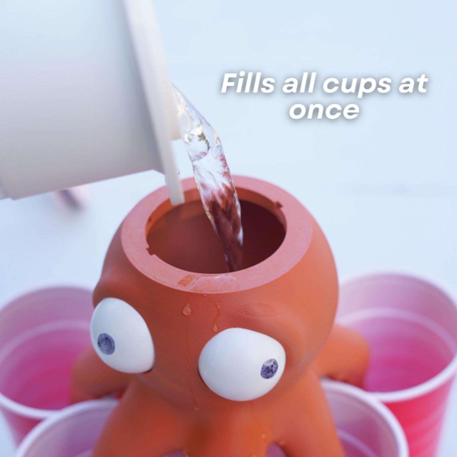 Accessorio per cup pong stampato in 3D con animali da festa Octopong (2pcs) | Divertente gadget per giochi per feste a tema polpo, set di giochi Cup Pong, accessorio di intrattenimento interattivo