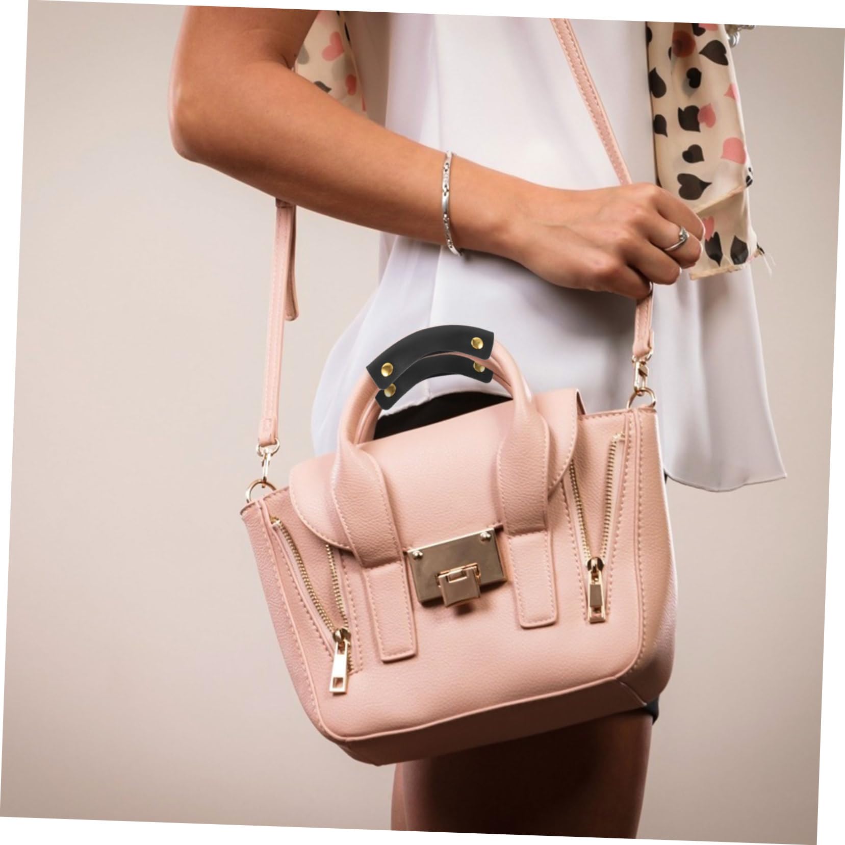 Mcredy Lot De 2 Poignées De Sac à Main En Cuir Pour Sac à Main, Portefeuille, Housses De Protection Pour Sacs à Main, Fournitures De Loisirs Créatifs, Noir