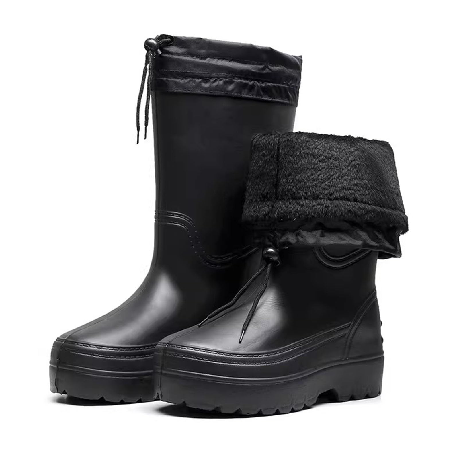 Wodery wędkarskie | Męskie wodery wędkarskie buty myśliwskie czarne wiele rozmiarów 38 cm zewnętrzna myjnia kempingowa (8,5 UK)
