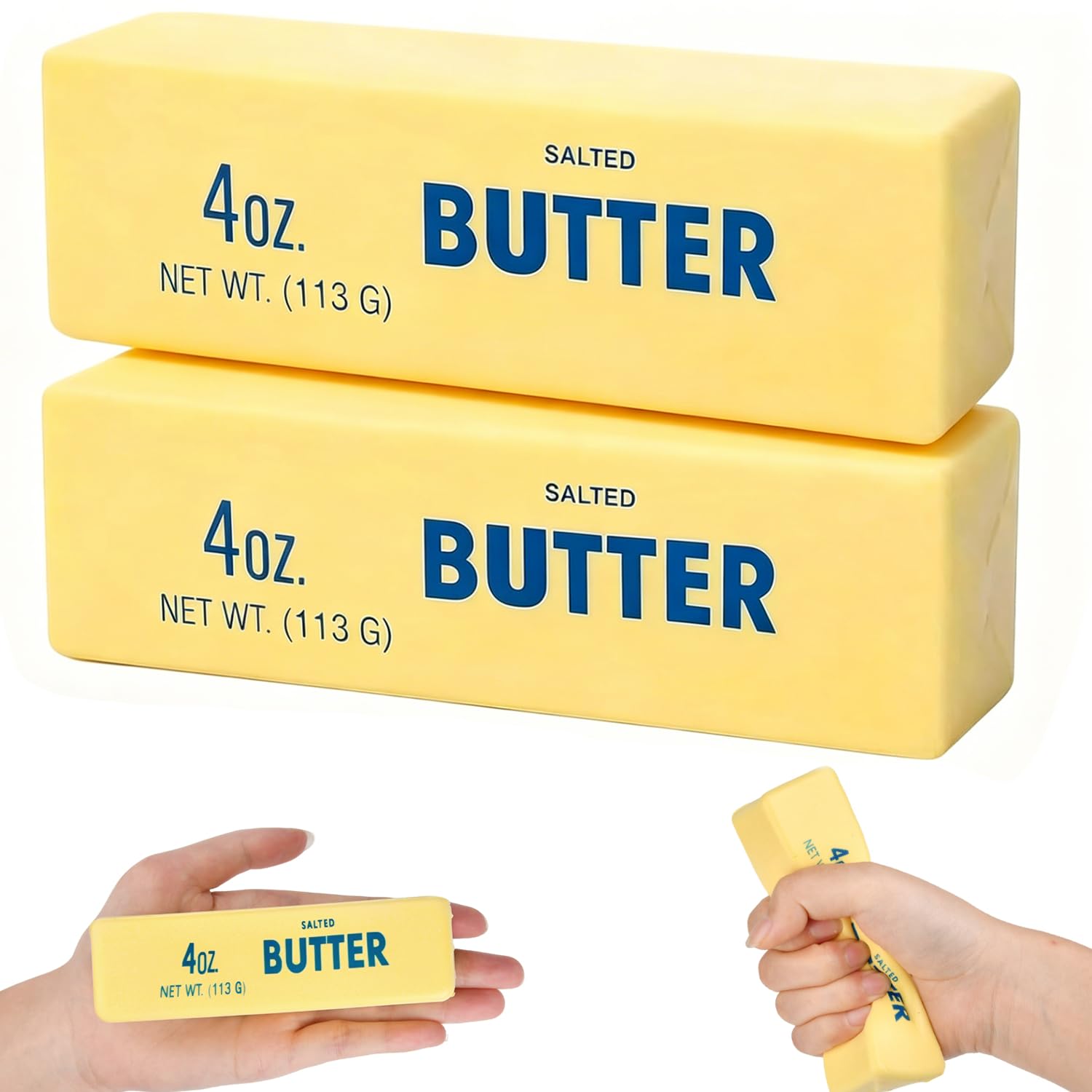 2 Pcs Butter Squishy, Doh Fidget toys, Butter Stick Squishies Stress Balls Fidgets, Slow Rising Squishys, Soft Squeeze Stress Relief Butters,Sensory Anxiety Relief Fidget Toys Adults Kids Novelty Gift