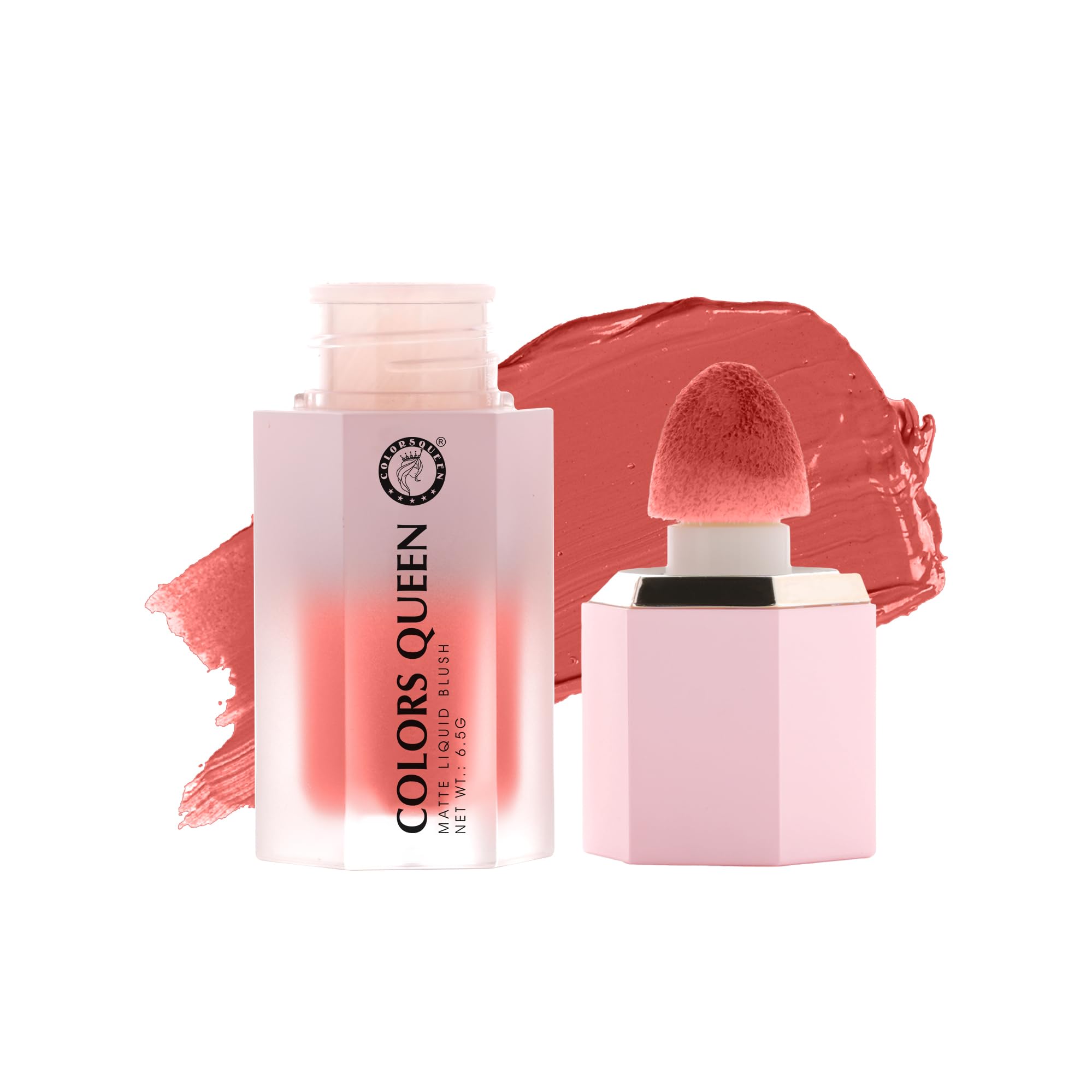 Colors Queen Matte Liquid Blush | Highly Pigmented Liquid Blush | Smooth Texture | Long Lasting & Lightweight Blusher for Face, Eye & Lips with Sponge Tip Applicator (05 - Apple Cheeks, 6.5g)-image-19