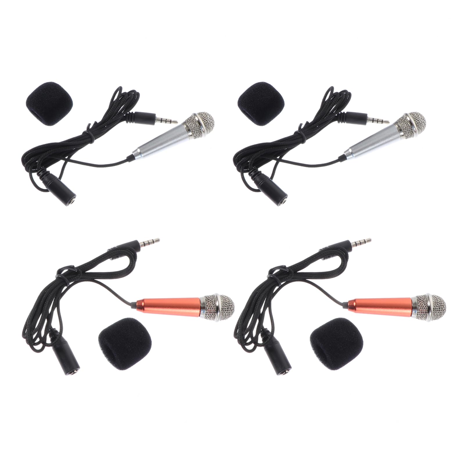 JOINPAYA Mini Phone Microphone Sturdy Recording Mic for Cell Phone Portable Microphone Set for Singing/Videos/Karaoke