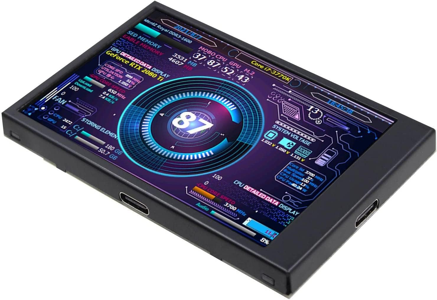 Amazon.co.jp: PC温度表示 | 3.5 インチ IPS デュアル USB ミニ