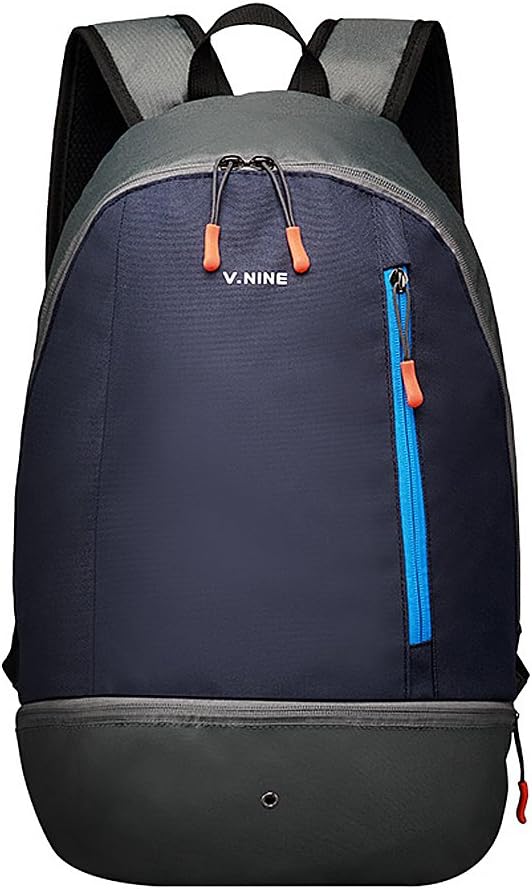 Esilife Small Rucksack, Sports Backpack, Schoolbag with Shoes Compartment, Lightweight, Waterproof, 20L, Dark Blue
