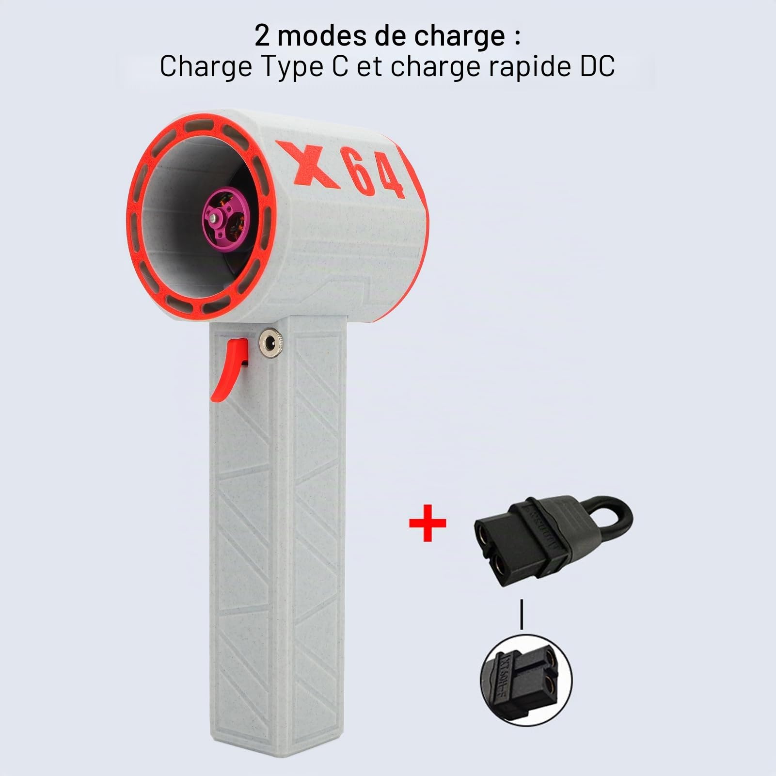 Bewinner Jet Fan Dry Souffleur sans fil 1400 G 64 mm moteur sans balais réglage vitesse continu blanc rouge