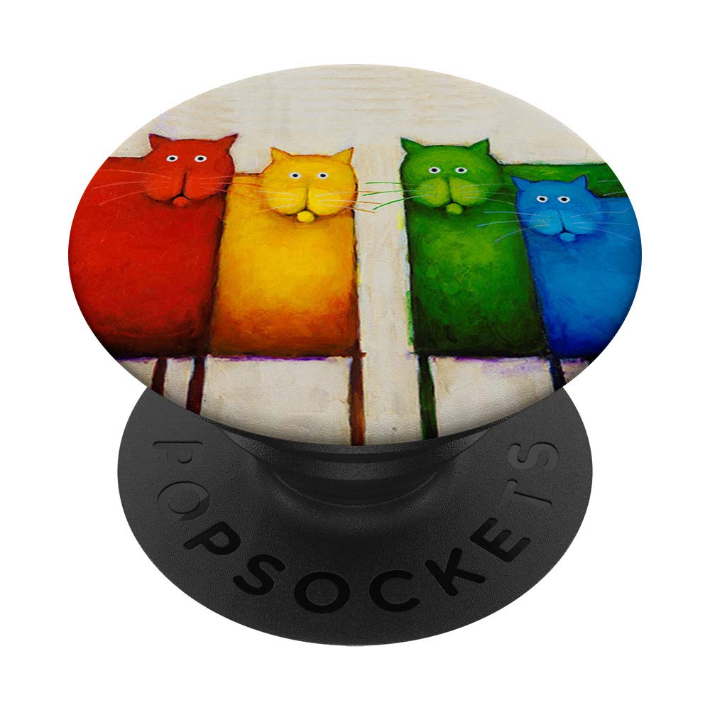 Cat Pop mount Socket Watercolor Colorful Print kitty design PopSockets PopGrip: Swappable Grip for Phones & Tablets