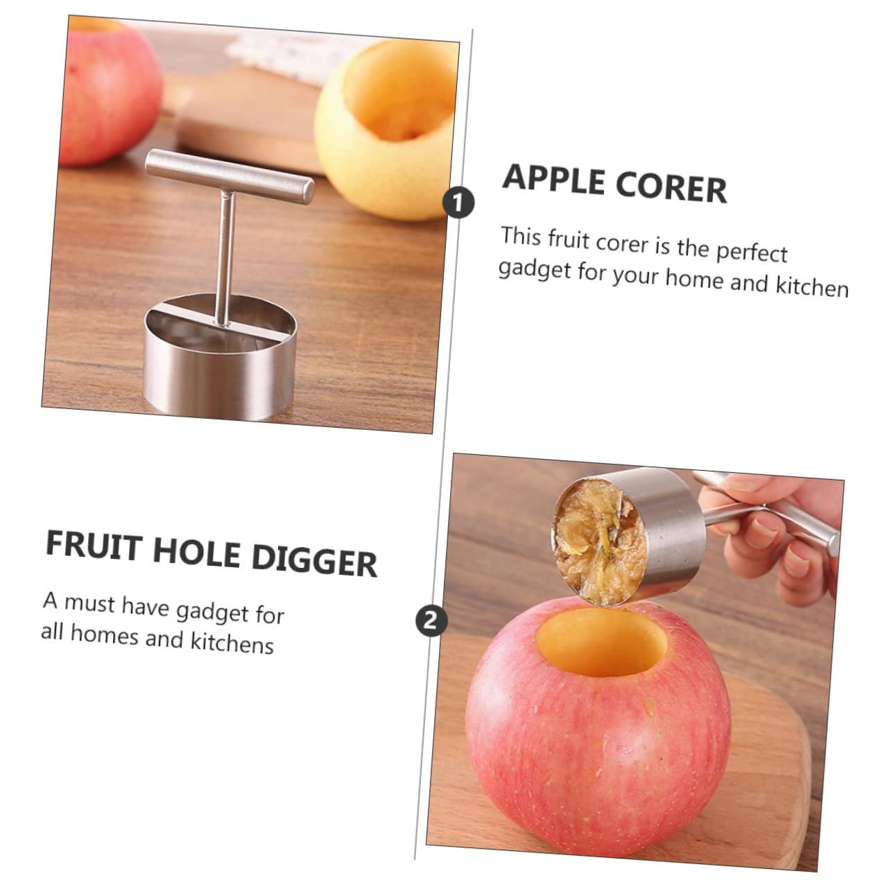 3stücke Apfelkernausstecher Robuster Fruchtentkerner Für Äpfel Und Andere Früchte Einfach Zu Handhaben Scharf Und Effizient Für Küche Und Backen