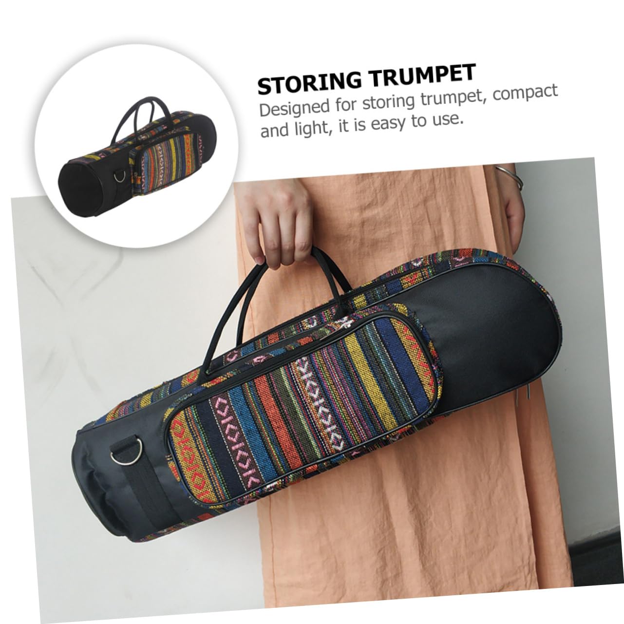 Sosoport Bolsa Portátil para Instrumento de Viento de Tela Oxford, Funda de Transporte para Instrumentos Musicales Asa y Correa