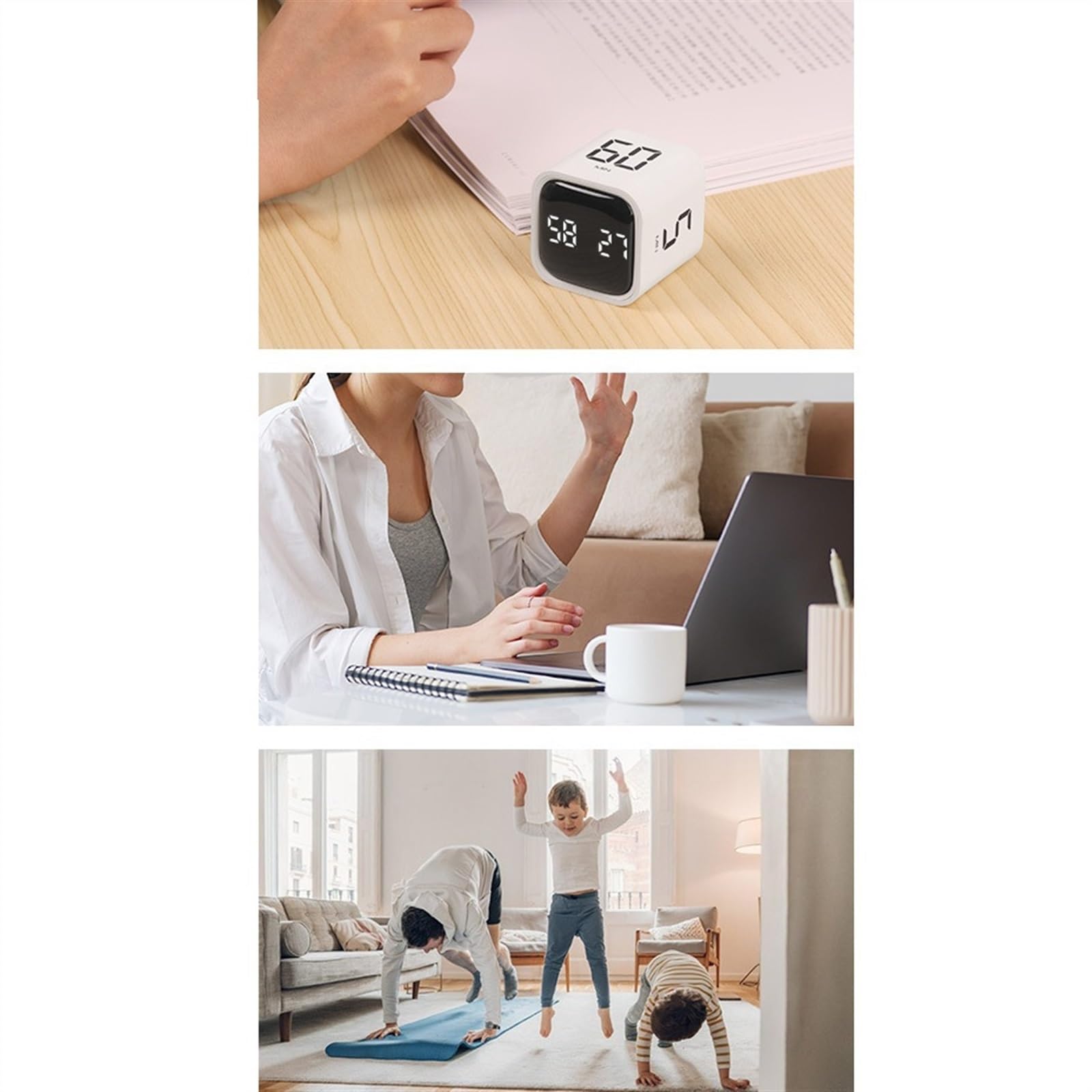 Kleine timers digitaal | Grote display countdown kleine timers met magnetische achterkant, draagbare kookklas timer met beugel voor student leraar