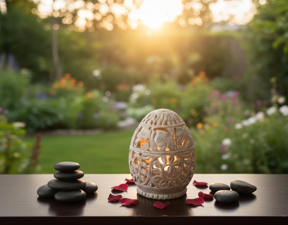Craft by Hands | Premium Tea Light & Dhoop Cone Holder | Natural Stone Handcarved 4.5 Inch | for Pooja Home-image-10
