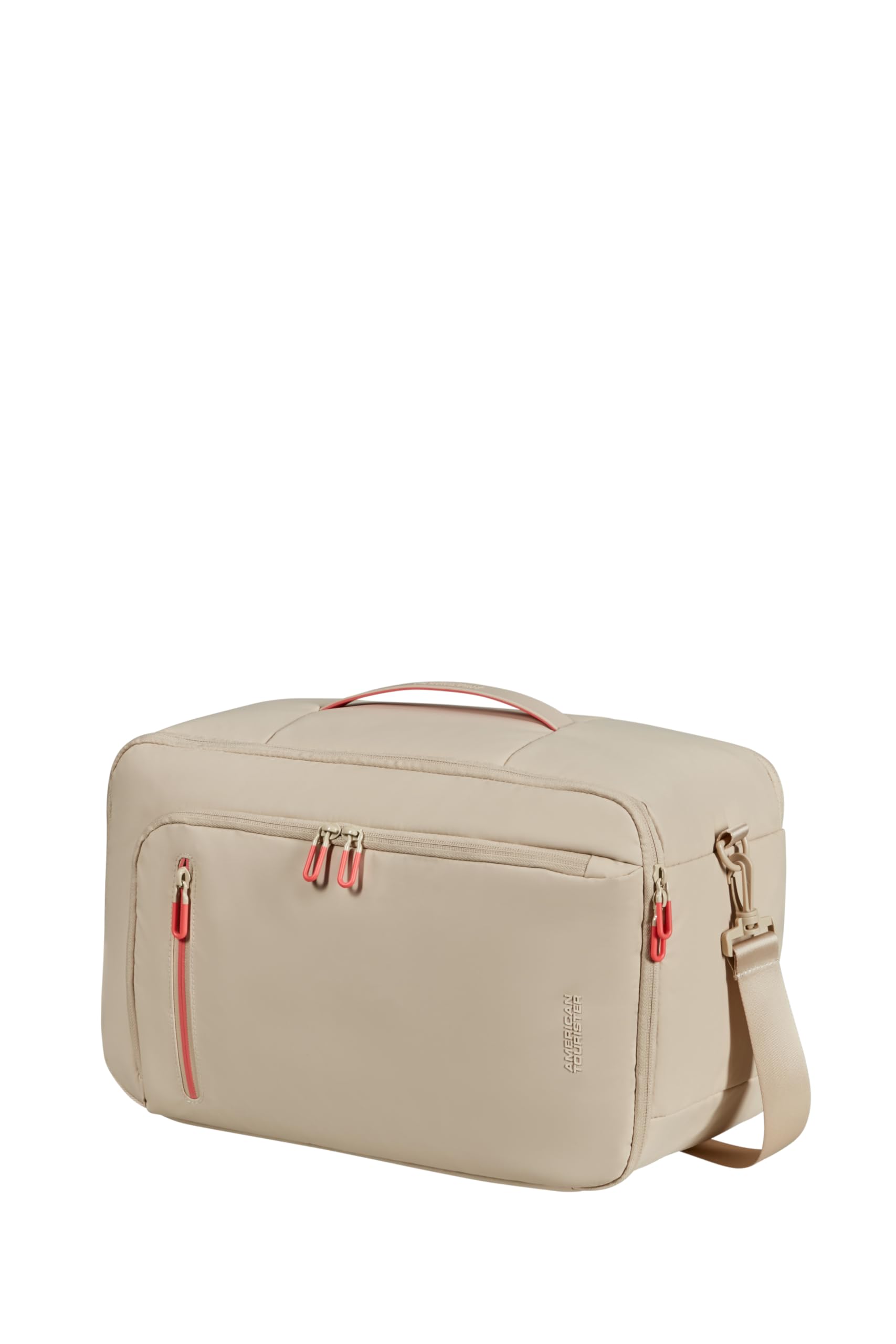 American Tourister Puffypop - Damen Untersitz Handgepäck (40 x 25 x 20 cm, 21 L, 0.70 kg) - Vielseitige 3-Way Kabinentasche, Flugzeug-Rucksack mit Laptopfach 14" - Beige