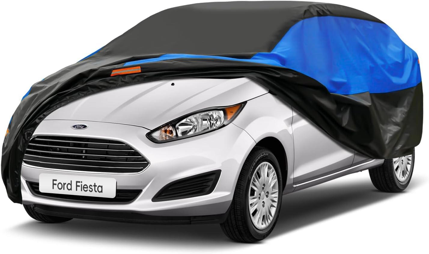 Telo Copriauto da Esterno Gunhyi, Telo Auto Impermeabile e Traspirante Resistente Graffi Pioggia, Anti-Vento e Antipolvere per Fiat Panda Fiat 500 Ypsilon Yaris VW Polo Swift 208 (Fino a 415 Cm) 2M