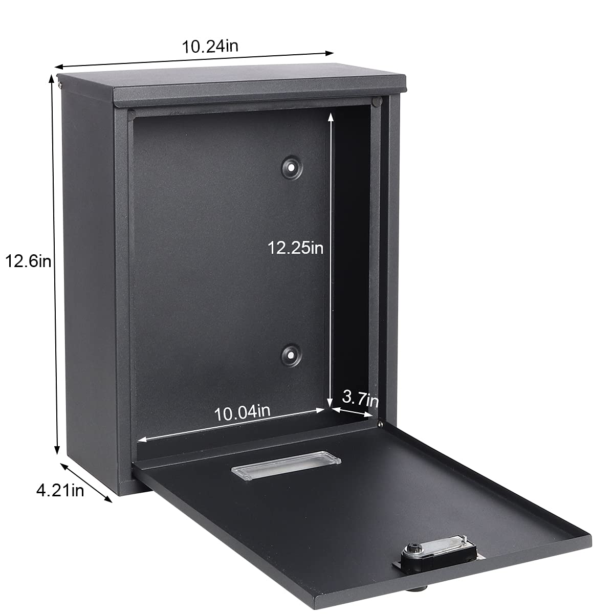 Wall Mount Locking Mailbox With Combination Lock & Flag - Large Metal ...
