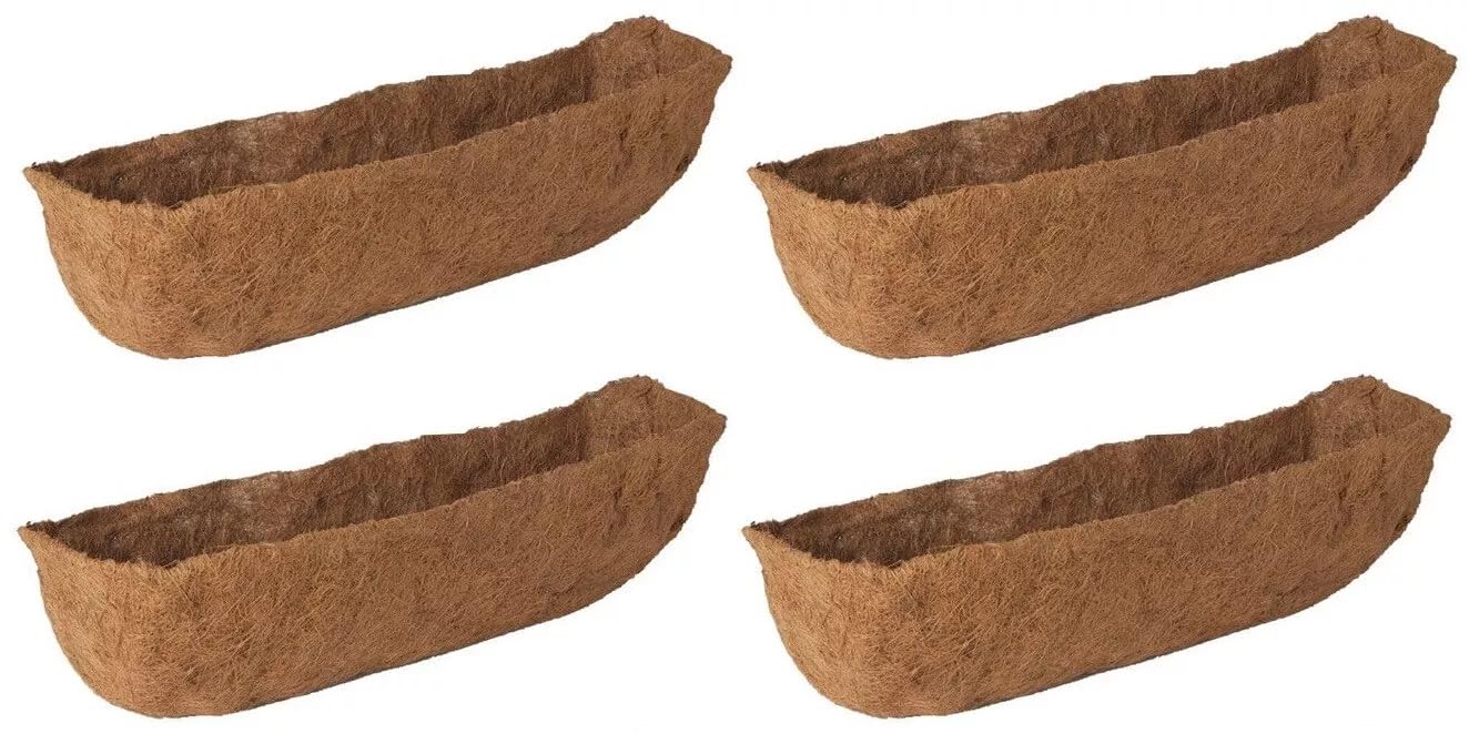 Muddy Hands Trough Wall Basket Coco Liner Pre Formed Coir Fibre Garden Replacement Planter Insert (4, 30" (75cm))