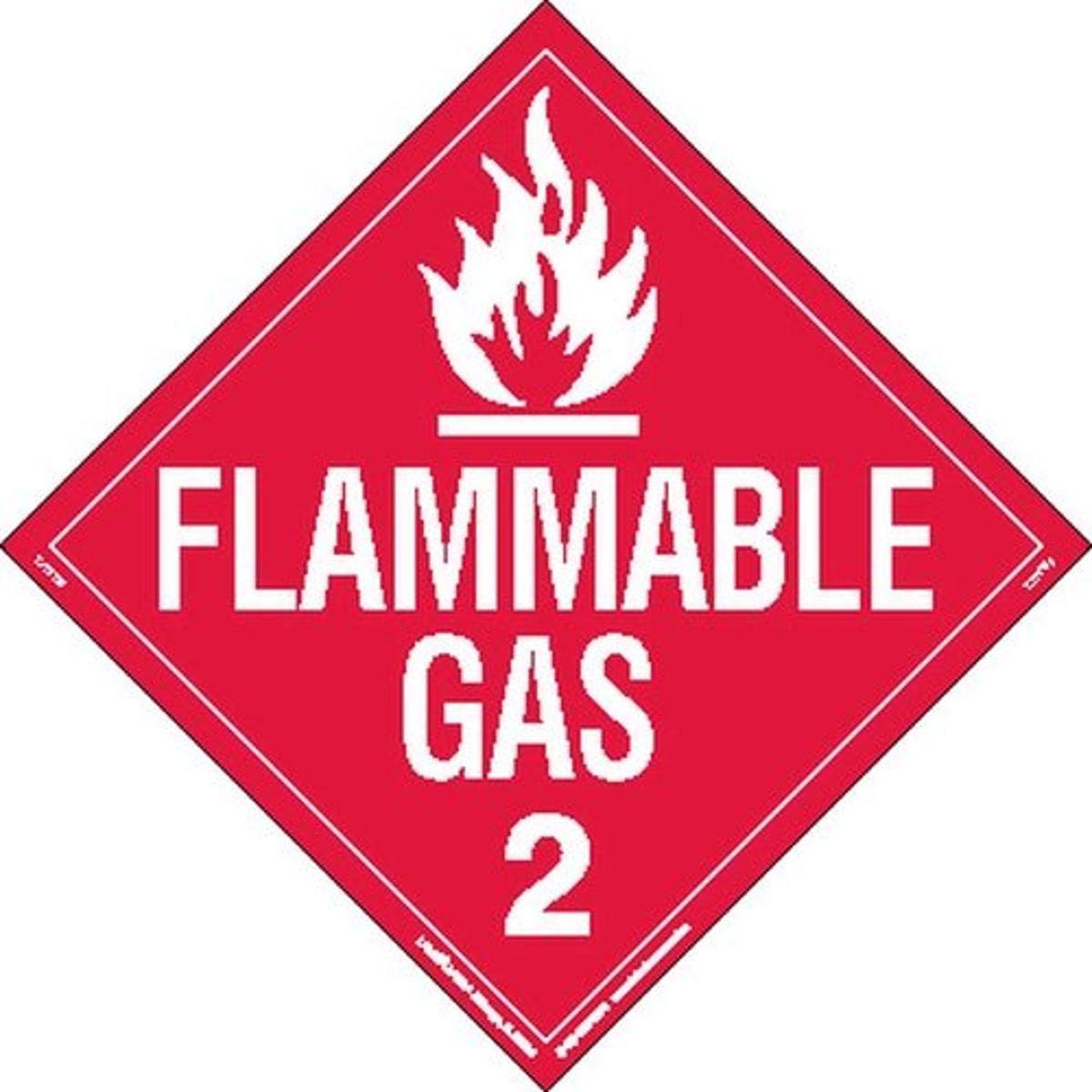 Labelmaster Z-RVW8 - Cartel de material peligroso de gas inflamable, con texto, vinilo rígido (paquete de 25)
