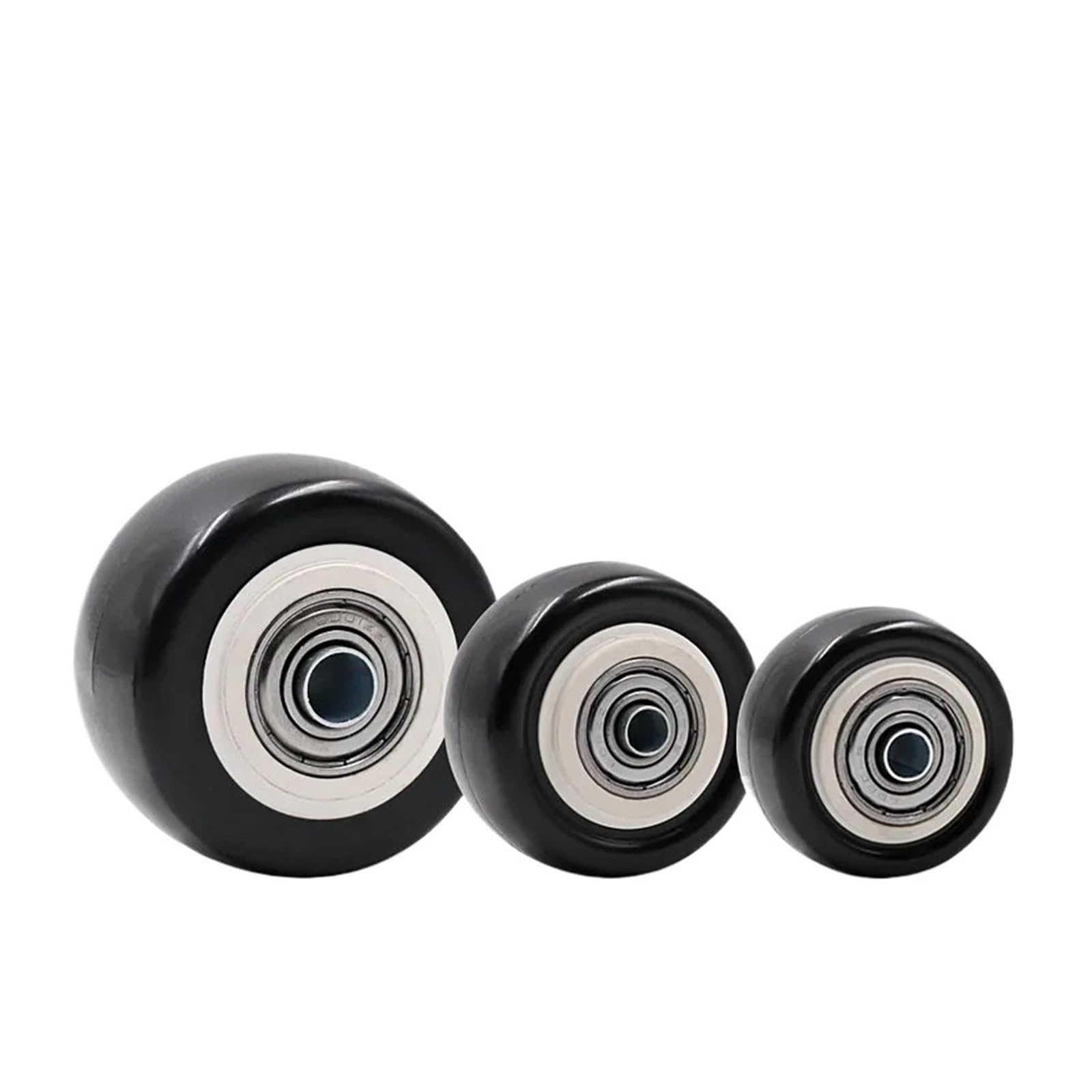 Roulettes pivotantes noires caoutchouc 2.5" pour meuble de salon charge lourde et chariot atelier