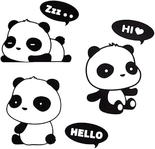 Ogquaton Amovible Noir Panda Interrupteur De Lumière Autocollant Mur Citation Stickers Muraux En Vinyle Décor Stickers Murale pour Salle Cuisine Café Restaurant BRICOLAGE Élégant et Populaire