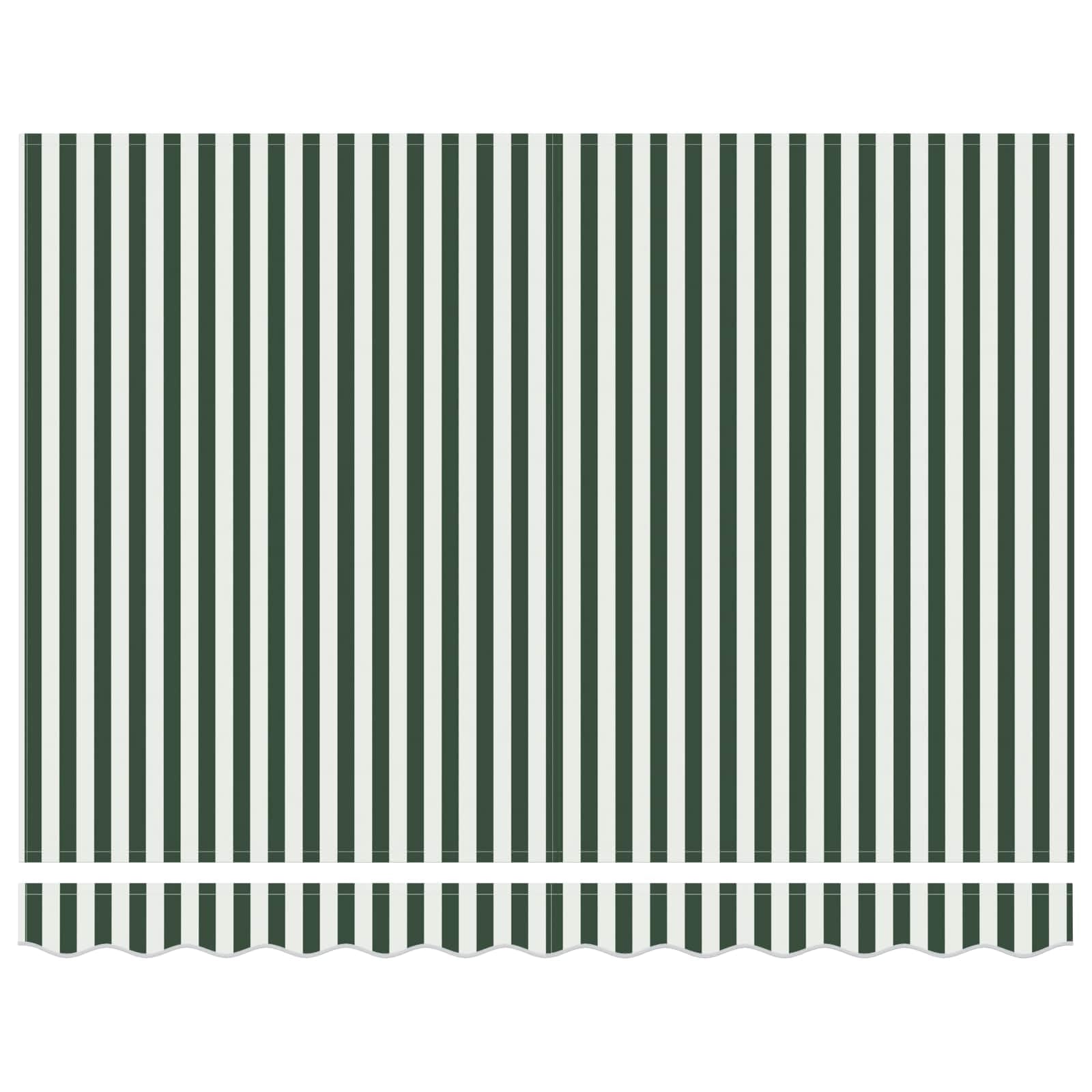 Auvent Rétractable Électrique 3 x 2,5 m Store Banne Motorisé avec Télécommande et Manivelle Manuelle pour Jardin Terrasse et Patio Design Semi-Cassette Vert et Blanc