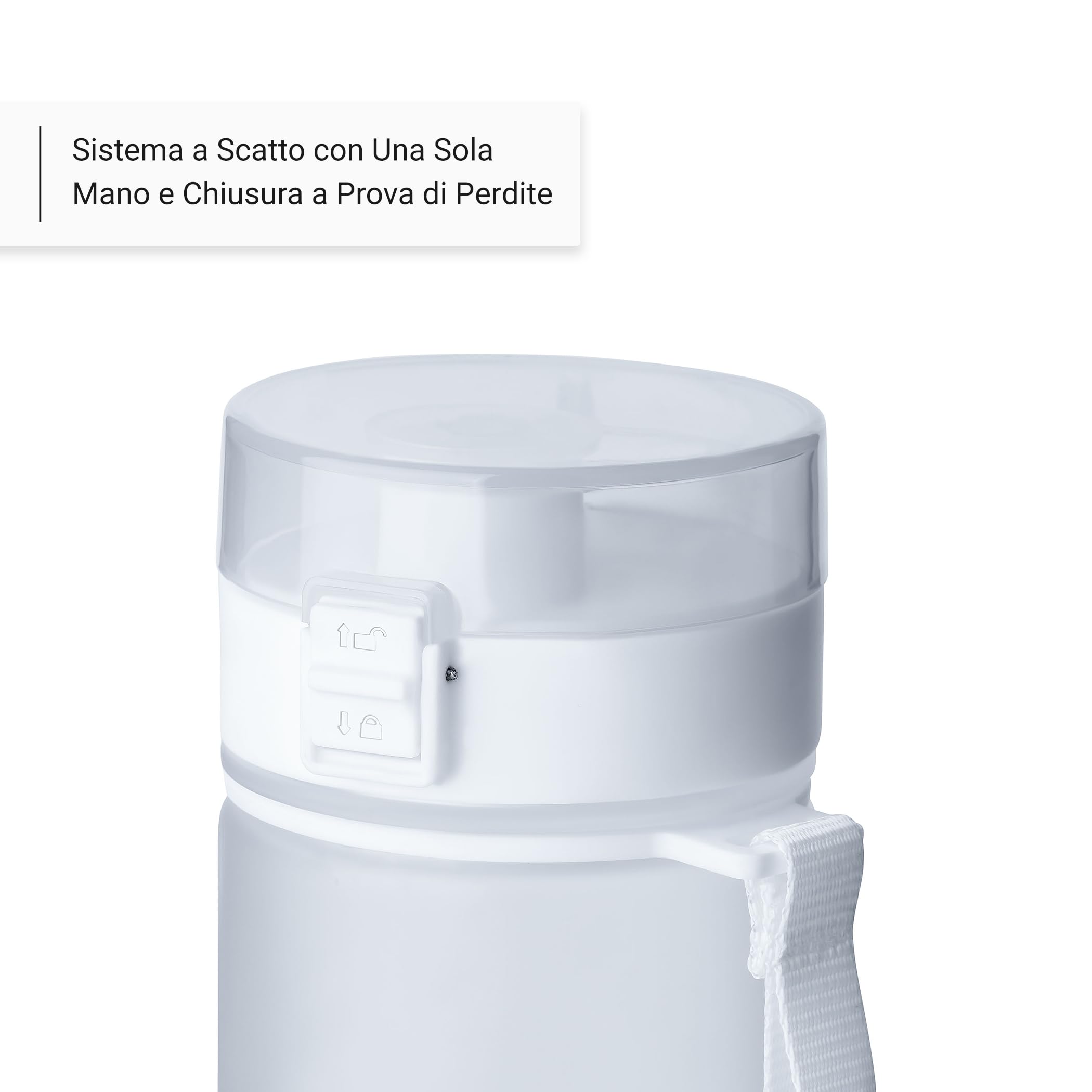 VINSUN Borraccia Sportiva 1 Litro - Tritan senza BPA, Prova di Perdite, Utilizzo con Una Mano - Bottiglia Acqua Leggera per Palestra, Scuola, Università, Ufficio
