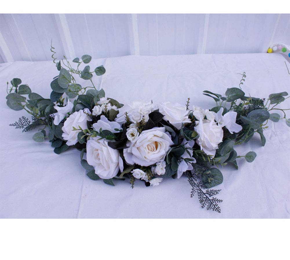 Corona per Porta d'ingresso di Grandi Dimensioni con 22 Rose Artificiali - Ghirlanda Artigianale per Porta d'ingresso Decorazioni per Matrimoni per Feste da Parete per Esterni, ghirlande per Porte d