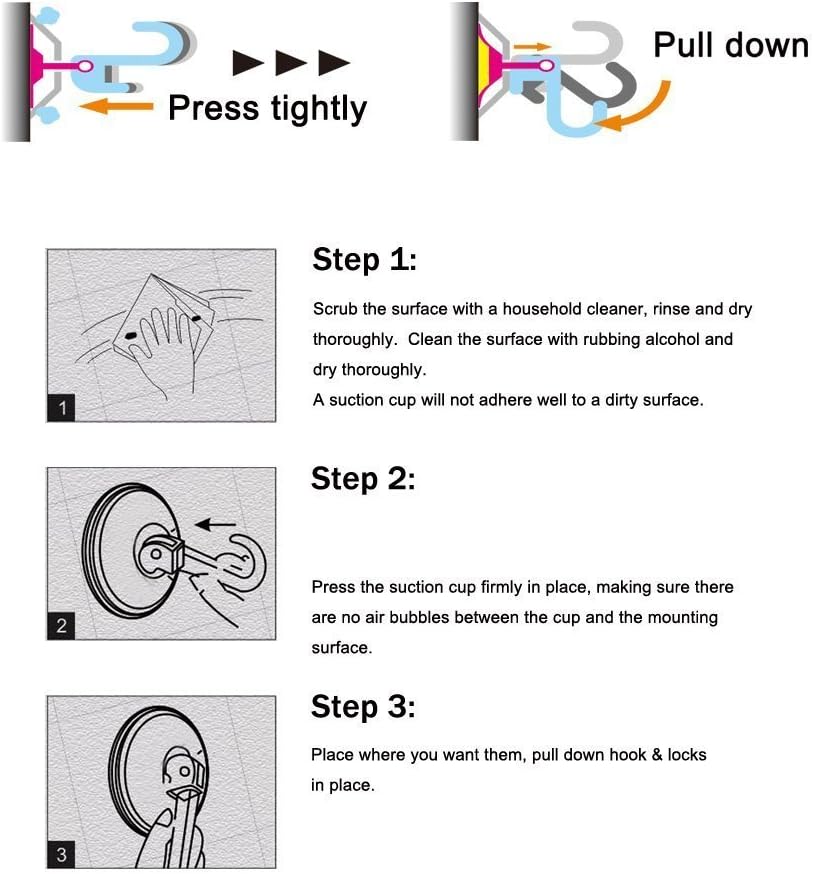 Buy 2 get 3 NL HOME Suction Cup Hooks, Powerful Vacuum Hook for Coat Towel Robe Bathroom Kitchen Shower Bath, Set of 4, Black