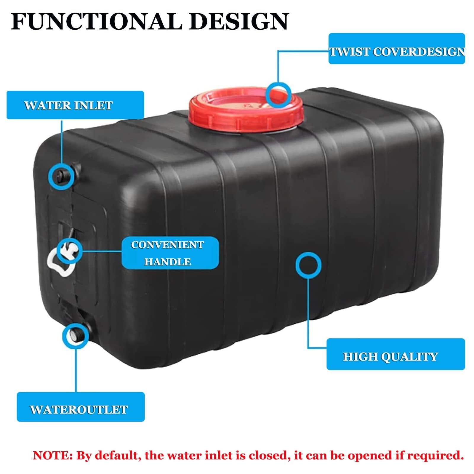 Contenedor de agua para exteriores de grado alimenticio con grifo, tanque de agua de plástico para almacenamiento de agua purificada, ideal para camping, senderismo y uso de emergencia